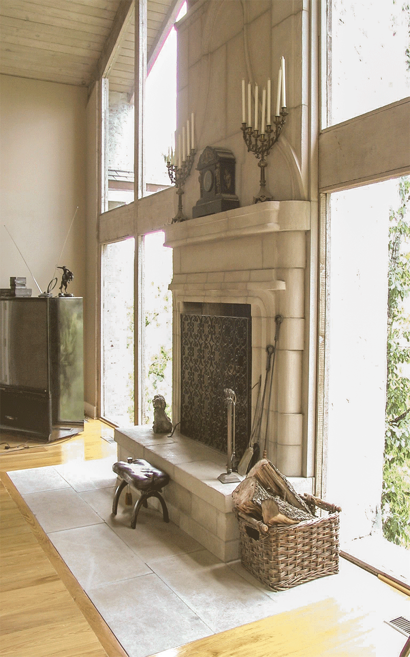 35F Indiana Limestone Fireplace